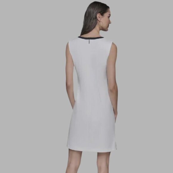 KARL LAGERFELD Women's Patterned Scoop Neck Sleeveless Aline Dress Size 4 - Picture 2 of 3